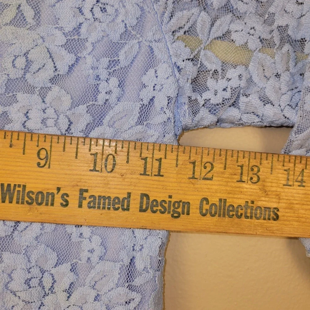 Girls Blue Floral Lace Dress‎ Size 130 US 7 8 Party Easter Wedding